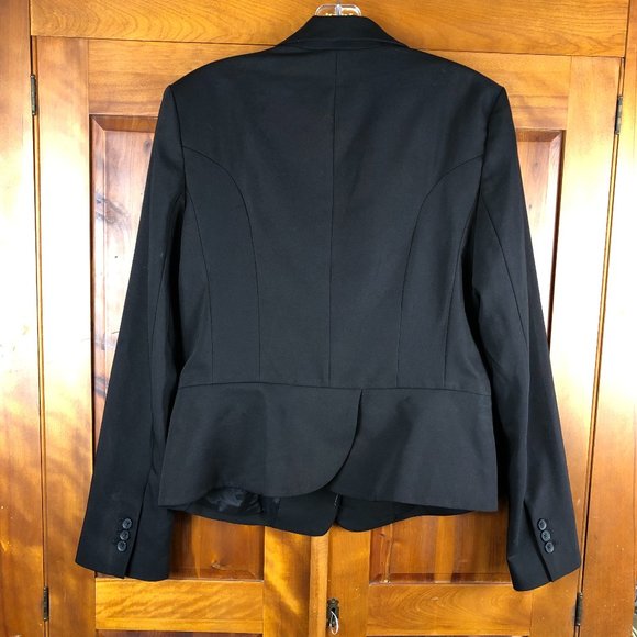 NWT Express Black Cotton Blend Two Button Blazer with Peak Lapels Classic Y2K - Picture 2 of 11